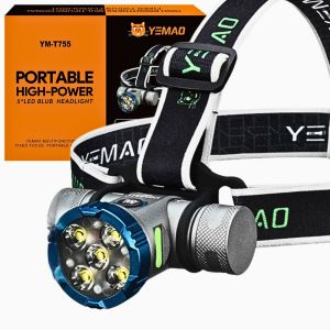 Професійний налобний ліхтар YEMAO YM-T755X, 3000LM, акумулятор 2x21700 (4200 mAh), червоне світло