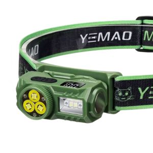 Налобний ліхтар YEMAO YM-T614 — 380 лм, акумулятор 700 мА·год, з червоним світлом