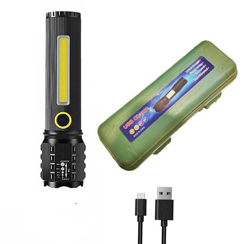 Ліхтар C71-P50+COB, ЗУ mircoUSB, вбудований акумулятор, zoom, Box