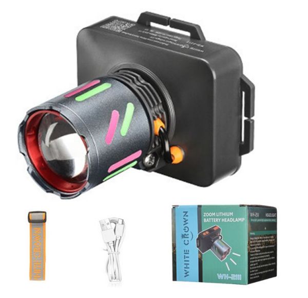 Ліхтар налобний NIGHT VISION FLUORESCENCE WH-2111-TG, IPX44, Li-Ion акум., ЗП Type-C