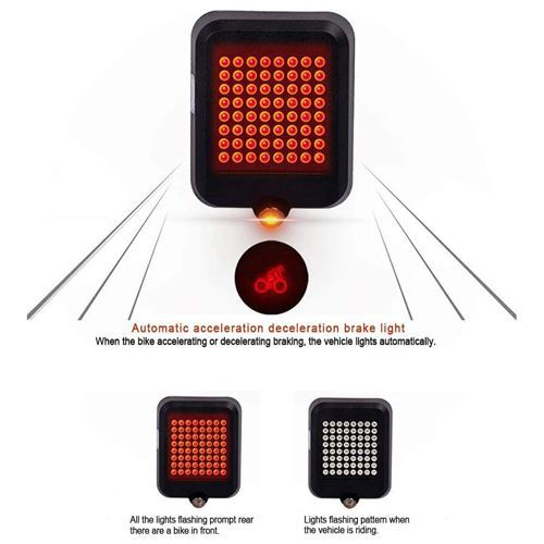 Велоліхтар AQY-0100 з автоматичним зазначенням поворотів (red+yellow)