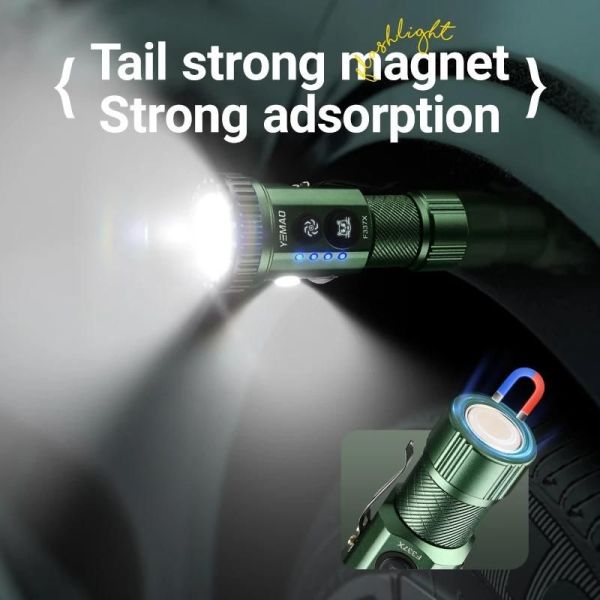 Тактичний ліхтар YEMAO YM-F337  3500LM 3500LM, акумулятори 18650 + 18350 (3200 + 1500 mAh), ультрафіолетовий