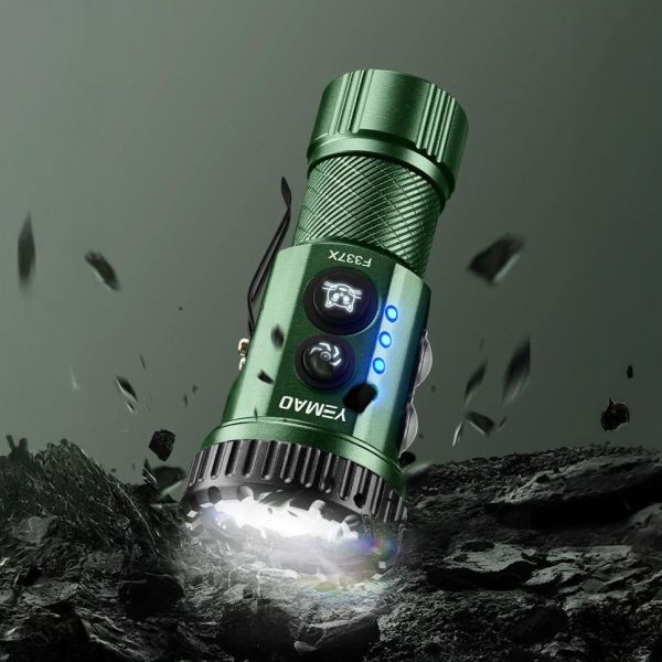 Тактичний ліхтар YEMAO YM-F337  3500LM 3500LM, акумулятори 18650 + 18350 (3200 + 1500 mAh), ультрафіолетовий