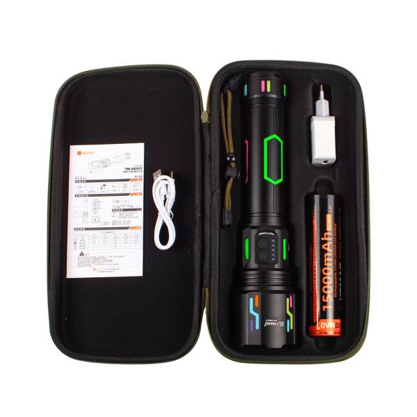 Дальнобійний ліхтар  YEMAO YM-G640Y, 4000LM, акумулятор 33140 (15000 mAh), чехол, блок живлення