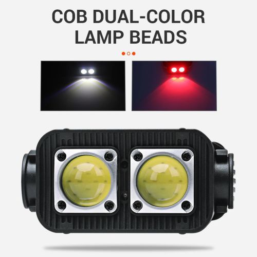 Ліхтар налобний K372-2COB(white+red)