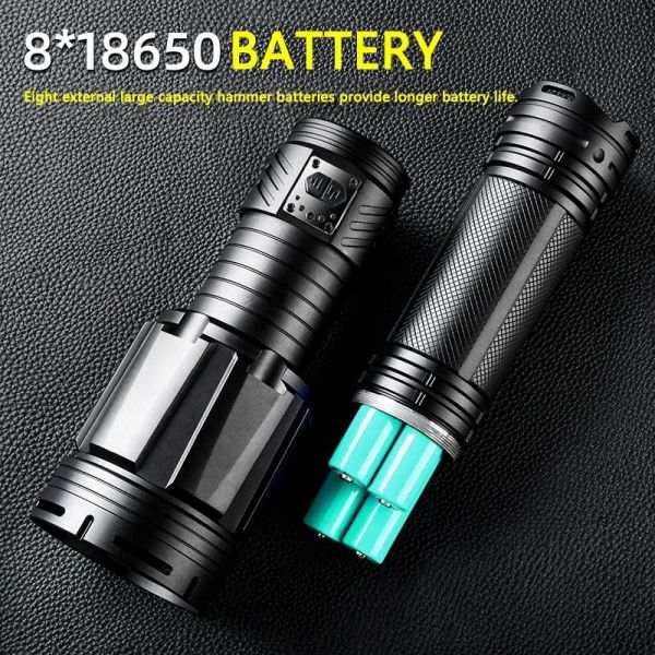  Зенітно-пошуковий ліхтар YEMAO YM-G999-60W, 5000 LM, акумулятори 8×18650 (8×3200 mAh), чохол
