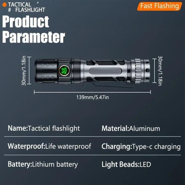 Ліхтарик тактичний YEMAO YM-А6, 2200LM, акумулятор 18650 (3200 mAh)