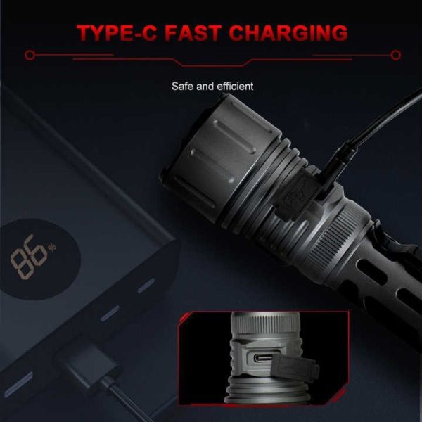 Тактичний ліхтар YEMAO YM-A70 — 1500 LM, акумулятор 21700 (5000 mAh)
