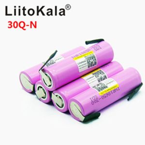 Акумулятор 18650, LiitoKala 30Q-N, 3000mAh, з контактами під паяння