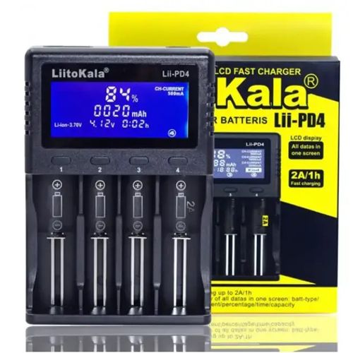 Зарядний пристрій LiitoKala Lii-PD4, 4хАА/ААА/A/ 14500/16340/18350/18650/26650, LiFePO4, NiCd/NiMH
