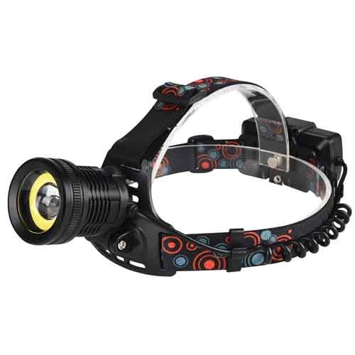 Ліхтар налобний BL-A19-GT200+COB, 2x18650, zoom, ЗУ microUSB