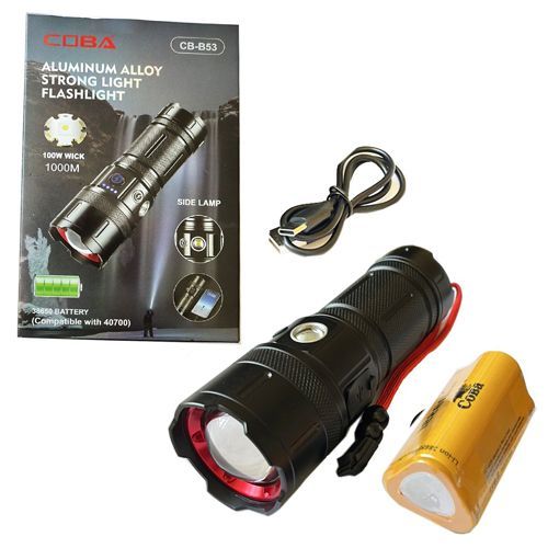 Ліхтар CB-B53-TG, 3х18650, power bank, індикація заряду, ЗУ Type-C, zoom