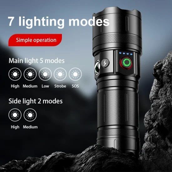 Ліхтар CB-B53-TG, 3х18650, power bank, індикація заряду, ЗУ Type-C, zoom