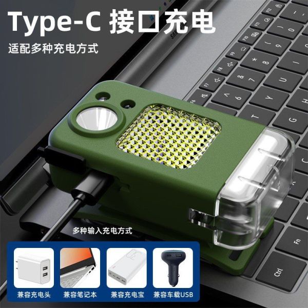 Ліхтар налобний MULTIFUNCTIONAL YM-T618-LED+COB, Li-Ion акумулятор, запальничка, ЗУ Type-C