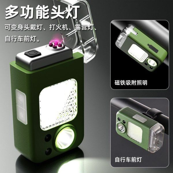 Ліхтар налобний MULTIFUNCTIONAL YM-T618-LED+COB, Li-Ion акумулятор, запальничка, ЗУ Type-C