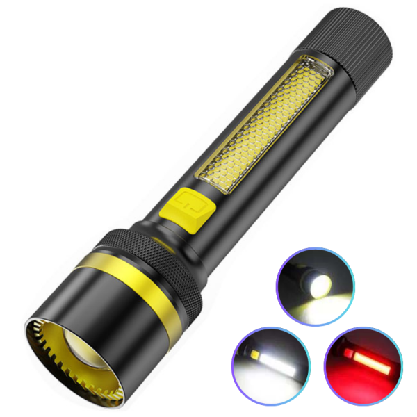Ліхтарик Bailong 24094 -WHITE LASER LED PM10-TG+COB(White+Red), Li-Ion акумулятор, ЗУ Type-C