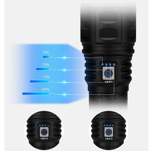 Ліхтар AK138-1 WHITE LASER LED PM60-TG, 8х18650, power bank, чохол, індикація заряду, ЗУ Type-C, zoom