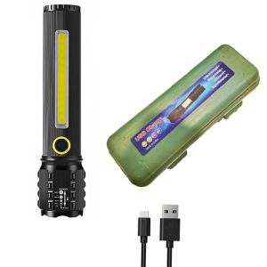 Ліхтар C72-P50+COB, ЗУ mircoUSB, вбудований акумулятор, zoom, Box