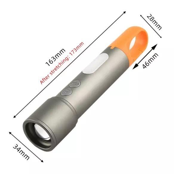 Ліхтар CB-X723-TG+3LED, Li-Ion акумулятор, 3 фільтри, ЗП Type-C, zoom, Box