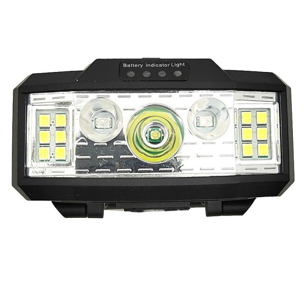 Ліхтар налобний 910A-XPE+12SMD(white+red), Motion Sensor, 1x18650, індикація заряду, ЗП Type-C, Box