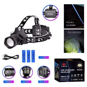 Ліхтар налобний BL-A760-TG, 3x18650, Power Bank, ЗУ Type-C, zoom