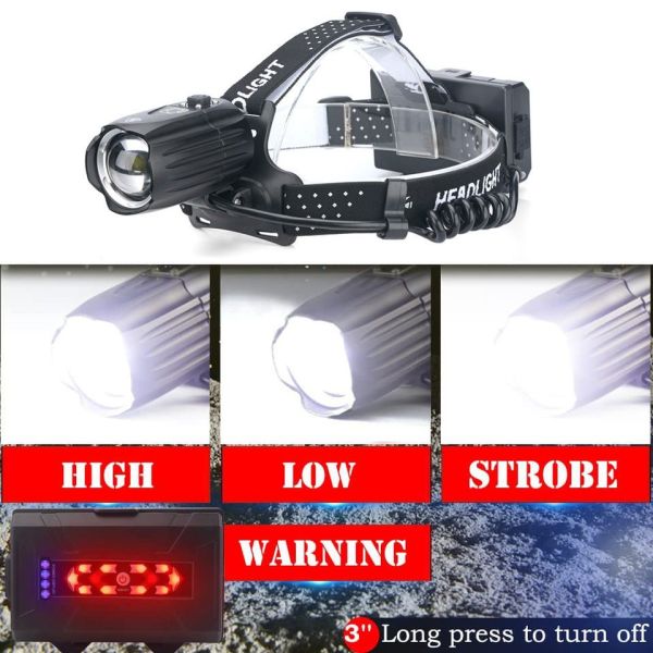 Ліхтар налобний BL-T35-P160, 3x18650, Power Bank, ЗУ Type-C, zoom