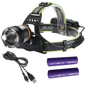 Ліхтар налобний PLD A7-XPE+UV, 2x18650, ЗУ microUSB, zoom