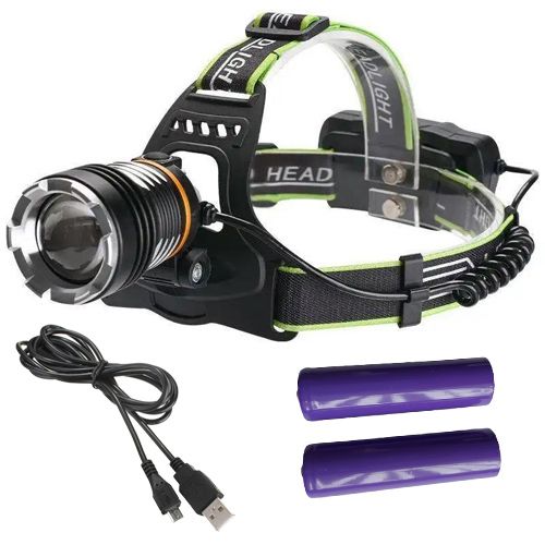 Ліхтар налобний PLD A7-XPE+UV, 2x18650, ЗУ microUSB, zoom