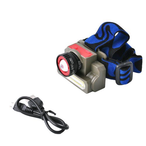 Ліхтар налобний Police 8808/6908-XPE+COB, ЗУ micro USB, вбудований акумулятор, zoom