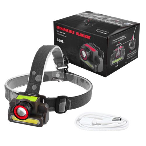Ліхтар налобний Police 8808/6908-XPE+COB, ЗУ micro USB, вбудований акумулятор, zoom