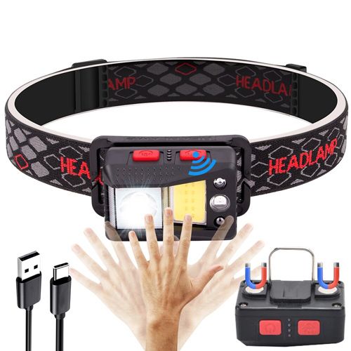 Ліхтар налобний SL09-1L2+COB+LED (Red+Green+Blue), ЗУ Type-C