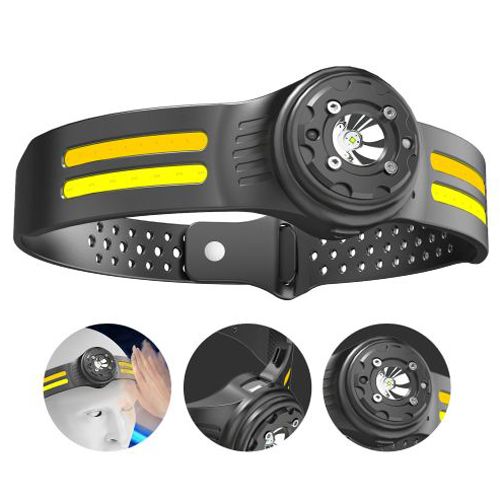 Ліхтар налобний PLD T134-XPE+4COB (white+yellow+red), IPX4, Li-Ion