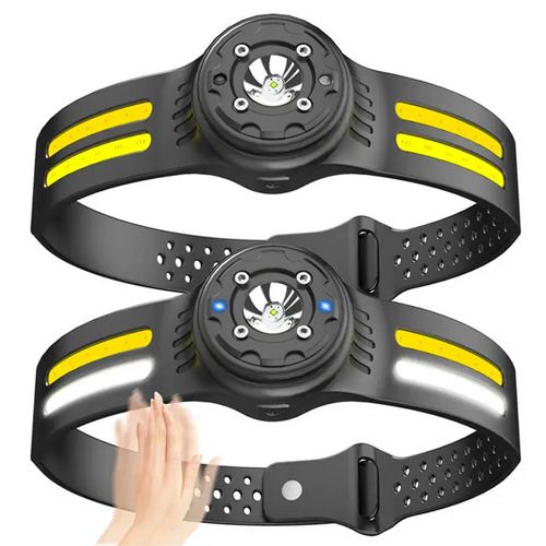 Ліхтар налобний PLD T134-XPE+4COB (white+yellow+red), IPX4, Li-Ion