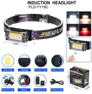 Ліхтар налобний YY-19С-5led+COB(white+yellow+red)