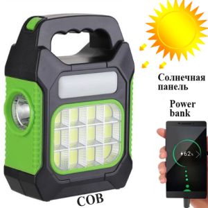 Ліхтар переносний JY-978D-LED+12COB, power bank, Li-Ion акумулятор, сонячна батарея