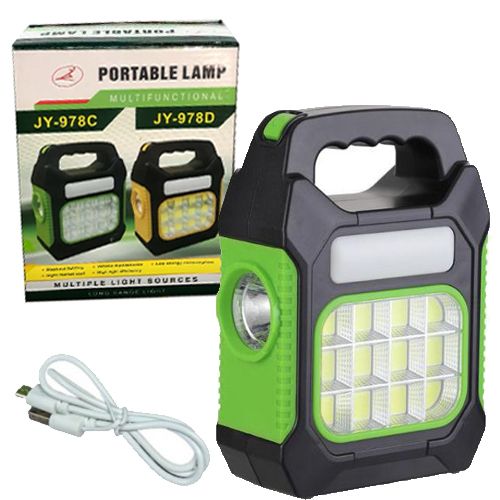 Ліхтар переносний JY-978D-LED+12COB, power bank, Li-Ion акумулятор, сонячна батарея