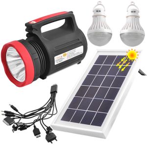 Ліхтар переносний Luxury/YAJIA 1902 T, 5W+22SMD, 2 лампи 3W, сонячна батарея, ЗУ 220V, вбудований акумулятор