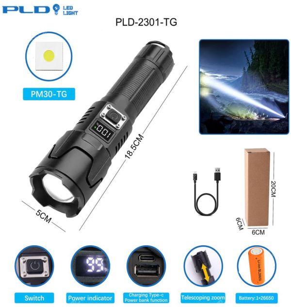 Фонарь PLD-2301 WHITE LASER LED PM30-TG