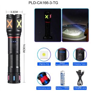 Ліхтар PLD-CA166-3 WHITE LASER LED PM10-TG
