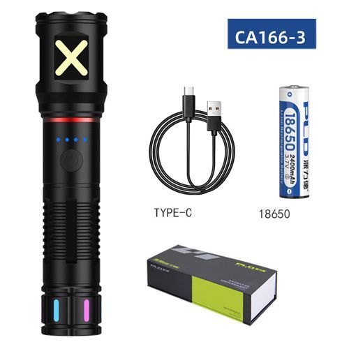 Ліхтарик ручний PLD CA166-3 PM10-TG, 1х18650, индикация заряда, ЗУ Type-C, zoom