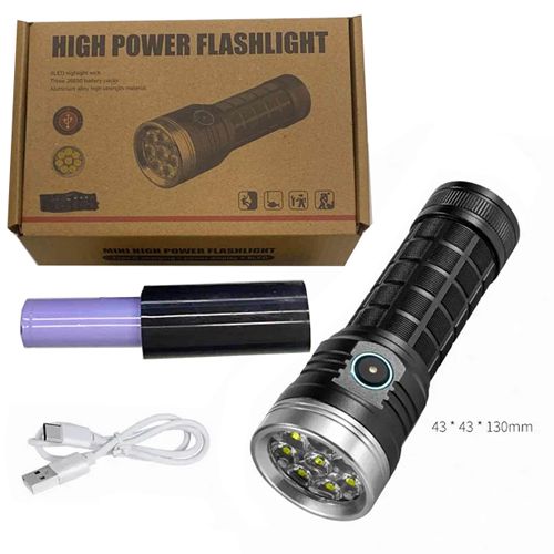 Ліхтарик компактний PLD W5185-8XHP360, 1х18650, индикация заряда, ЗУ Type-C, Box