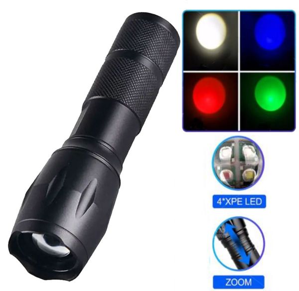 Ліхтар X10-4XPE LED(WHITE+RED+BLUE+GREEN)