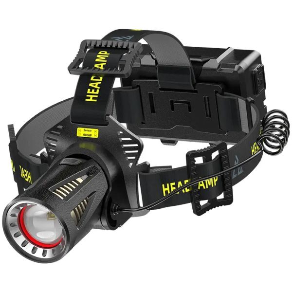 Ліхтар налобний H610-WHITE LASER LED PM50-TG, Motion Sensor, 3x18650, power bank, ЗУ Type-C