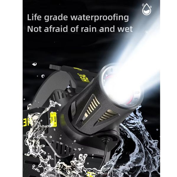 Ліхтар налобний H610-WHITE LASER LED PM50-TG, Motion Sensor, 3x18650, power bank, ЗУ Type-C