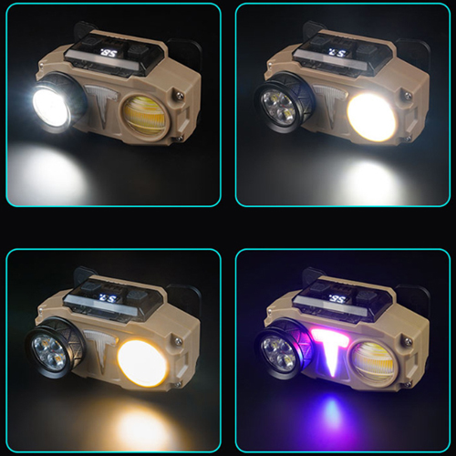 Ліхтар налобний CH-8825-3P35+COB(white+yellow)+RGB, Sensor, Power Bank, Li-Ion акумулятор, ЗУ Type-C