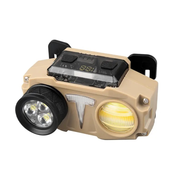 Ліхтар налобний CH-8825-3P35+COB(white+yellow)+RGB, Sensor, Power Bank, Li-Ion акумулятор, ЗУ Type-C