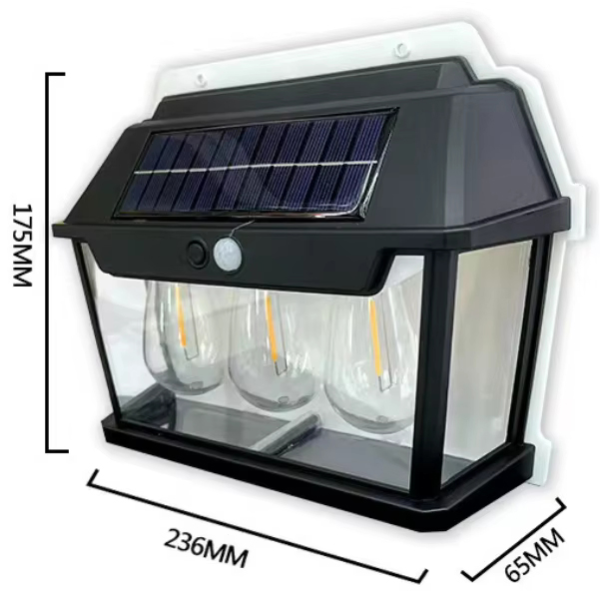 Ліхтар 999-38W вольфрамові лампи, Sensor, 1х18650, сонячна панель