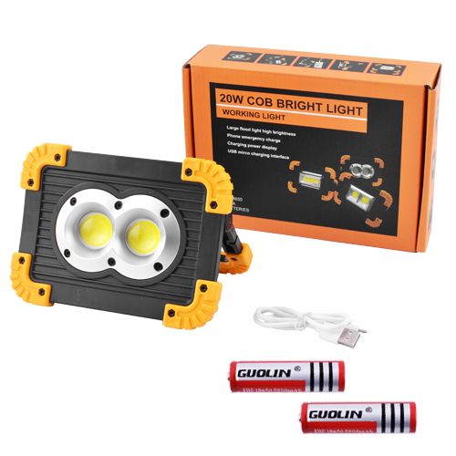Прожектор світлодіодний L802-20W-2COB+1W, ЗУ micro USB