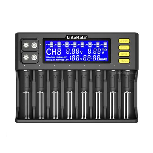 Інтелектуальний зарядний пристрій LiitoKala Lii-S8, 8х -AA, AAA, 18650, 26650, 21700 Li-ion, LiFePo4, Ni-Mh