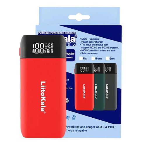Зарядний пристрій + POWER BANK LiitoKala Lii-MP2, 2x18650/ 21700